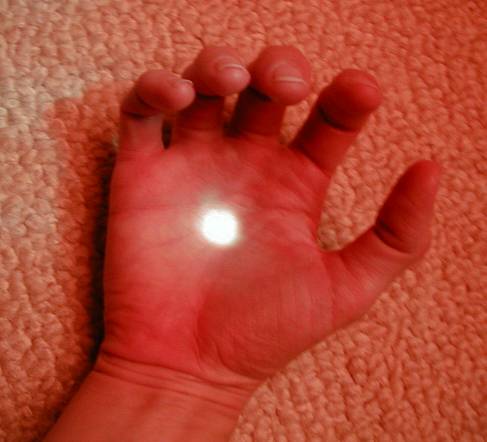 ray of sun on hand